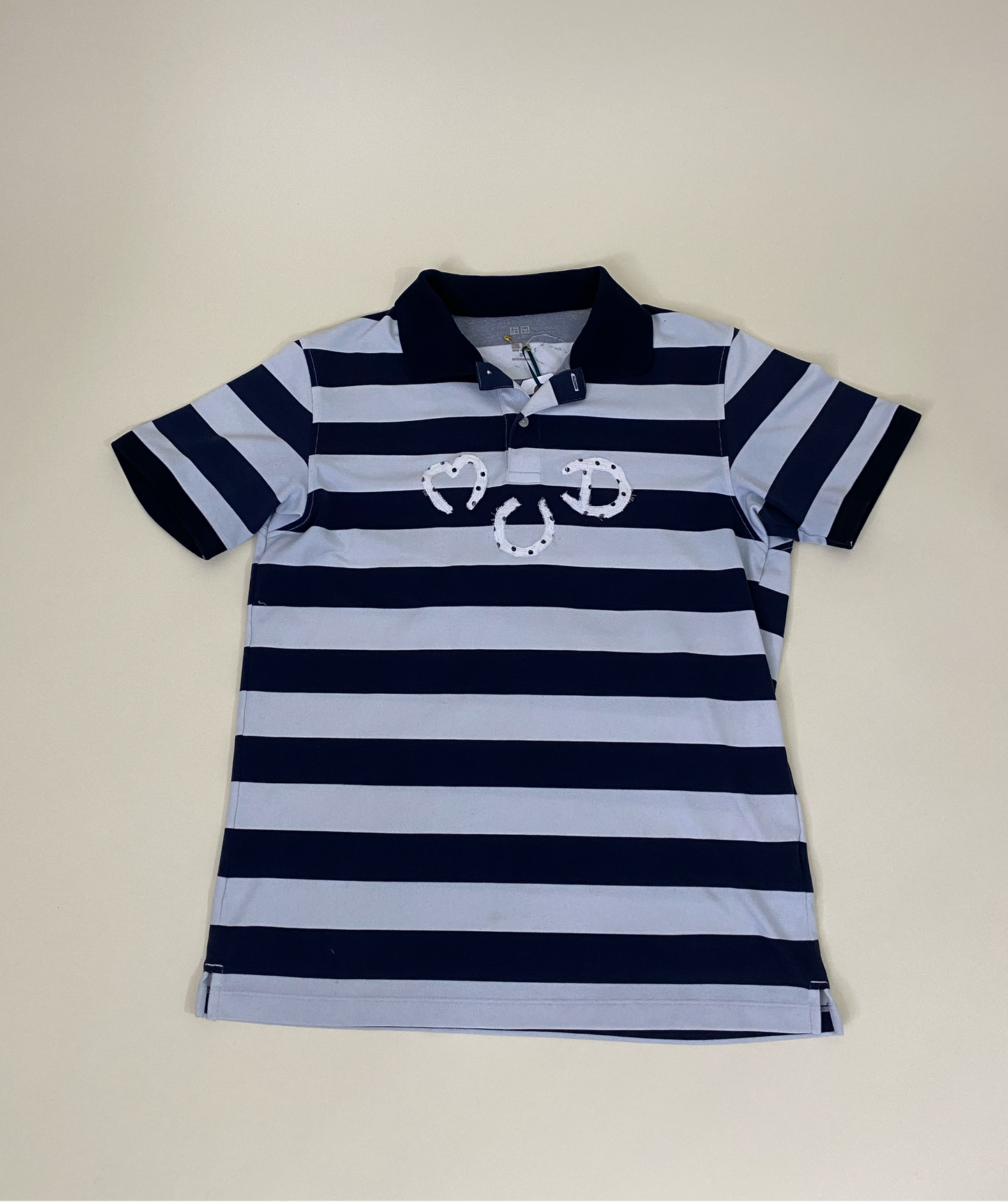 b&w stripe polo