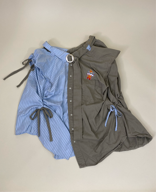 blue and khaki skirt