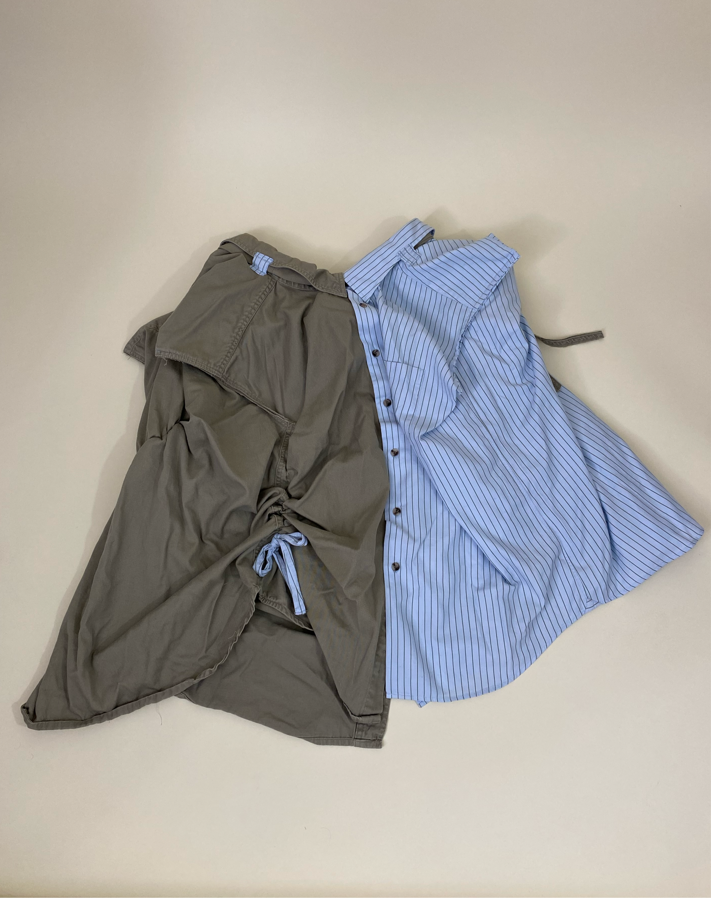 blue and khaki skirt